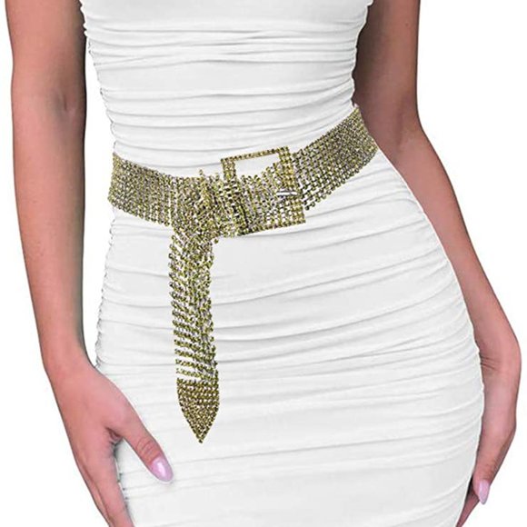 Women Crystal Rhinestone Chain Waist Belt main image 5